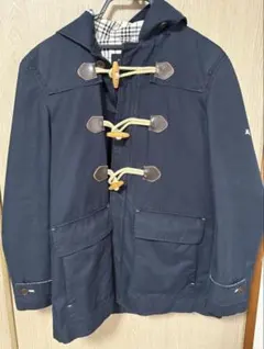 Burberry Black Labelネイビー ダッフルコート フード付き