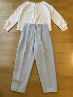 も*こ様 plst プラステ センタープレス パンツ 水色 M