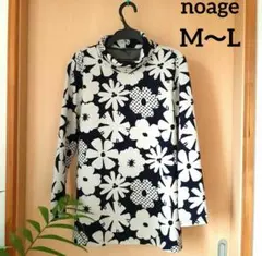 noa-ge チュニック ハイネック フラワープリント M～Lサイズ ネイビー