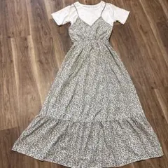 GRL グレイル 白Tシャツ 小花柄ロングワンピース キャミワンピ セット