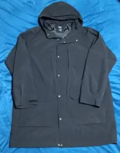 ユニクロ　ウィンドプルーフフーデッドコート　ブラック　XXL