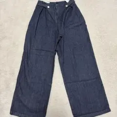 ZARA デニム ワイドパンツ インディゴ XSのサムネイル