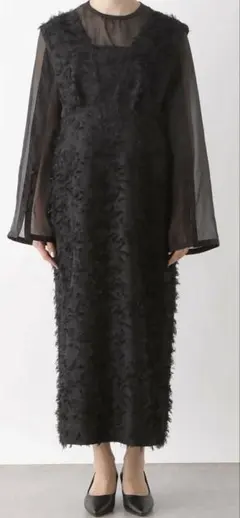 【結婚式/オケージョン】ジャガードインナー付きワンピース