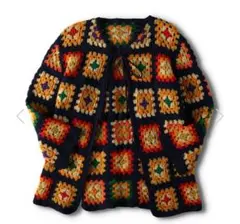 【vintage 】グラニー クロシェ ニット カーディガン