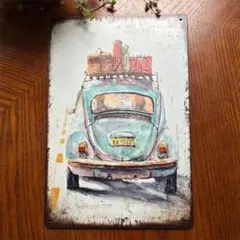 ブリキ看板 インテリア ワーゲン ビートル No203 / 20x30cm