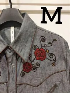 glamb　グラム　花柄刺繍シャツ　長袖　M