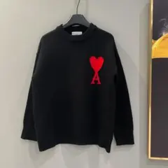 【タグ付き】AMI PARIS ハート刺繍 セーター 男女兼用 秋冬ニット