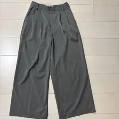 ナノユニバース　グレー ワイドパンツ プリーツ入り　サイズ36