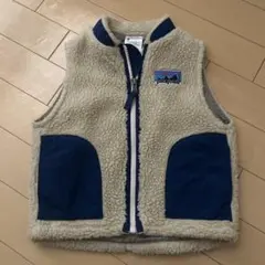 パタゴニア　レトロX ベスト　2t ベージュx青