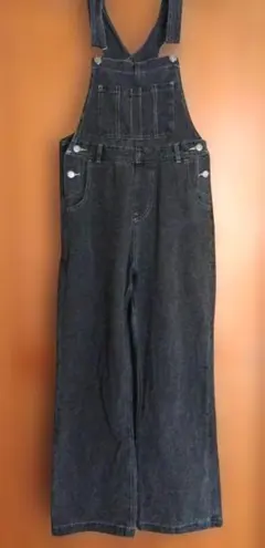 【WEGO】ダークグレー デニムオーバーオール Sサイズ