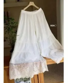 きゅぴこ♫366綿100 裾4段レースのぺチパンツ（WH)（BK) 366新品 綿100 裾4段レースのぺチパンツ（WH) - メルカリ