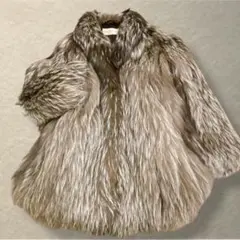 肉厚◎ シルバーフォックス ファーコート リアルファー 毛皮 9号 毛並み綺麗