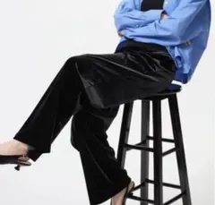 ★新品タグ付★ UNIQLO　ユニクロ　ソフトベロアイージーパンツ 黒 S