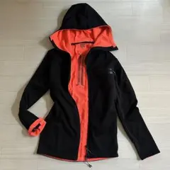 ASICS GEL-HEAT フルジップフーディー S ブラック×ネオンオレンジ