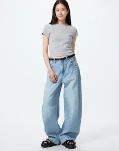 新品/バギーバレルレッグジーンズ/64Blue /22のサムネイル
