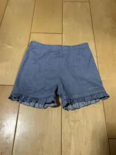 プティマイン　1分丈フライスパンツ　110 ショートパンツ　ブルー