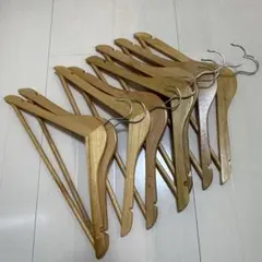 MIGABER すべらないハンガー 5本セットと木製衣類ハンガー 11本