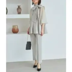 セール中【ルイルエブティック】トップス＆スリムテーパードパンツ（ボウタイ付き）