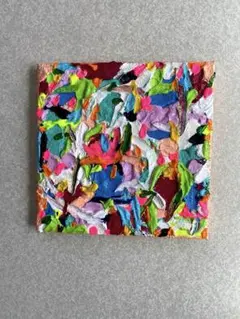 「soul」抽象画アクリル画18×18キャンバス インテリア厚塗りポップアート
