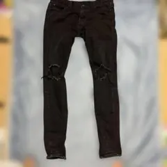 muu ブラック デニムジーンズ 30