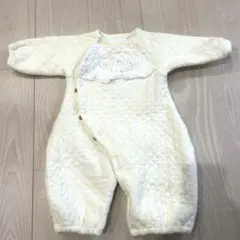 クリーム色ロンパース 50-70cm 綿100% 日本製