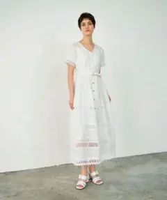 試着のみ】Clair Pintuck Lace Dress white M - メルカリ