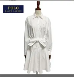 ラルフローレン ポロ オックスフォード シャツ ワンピース フレア ベルト付き