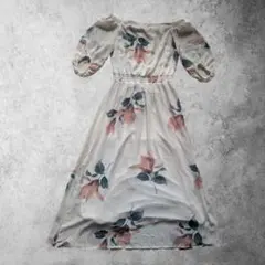 フラワー オフショルダー ワンピース 2way 森ガール オーバーサイズ