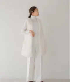 【regleam】新品　リグリーム　プードルベスト　ライトグレー リベリー Riberry 【セットアップ可】ペプラムベスト （グレー