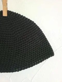 681. イスラム帽 コットン 浅め ブラック