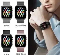 アップルウォッチバンド ミラネーゼ ループ 時計ベルト 42/44 ブラック