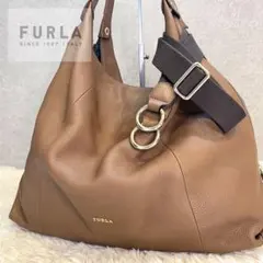 FURLA フルラ 大容量 2way エリザベス ショルダー バッグ キャメル