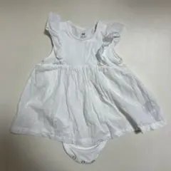 H&M フリルトリム ボディスーツ付きワンピース
