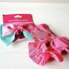 ディズニー　アリエル　リボンバレッタ　ミニーちゃん　リボンシュシュ　ピンク