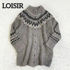 ロワズィール　LOISIR アルパカ　モヘヤ混　ノルディック柄　カーディガン