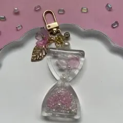 36 レジン　シャカシャカキーホルダー　シェイカー 大人　砂時計　桜　春