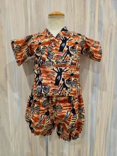 【SALE 】アフリカンプリント ベビー甚平 半袖