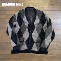 RE：NUMBER (N)INE アーガイル柄 シャギーニット カーディガン