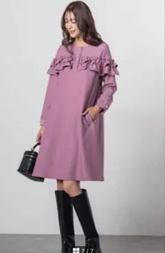 クイーンズコート　ピンク　フリルワンピース