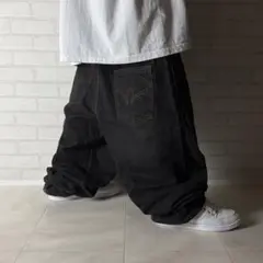 ROCA WEAR ロカウェア 超極太バギー ブラック デニムショーツ - メルカリ