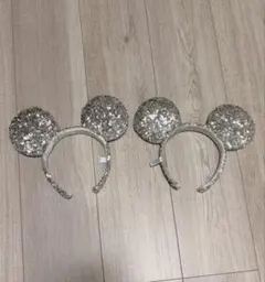 ミッキーマウス型カチューシャ シルバー