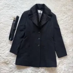 ロートレアモン　毛90% ベルト付き M・LAUTREAMONT・未使用に近い