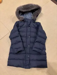 ネイビー ダウンコート ファー付きフード　115センチ