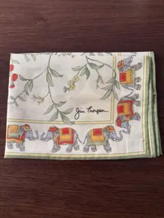 Jim Thompson シルクスカーフ・ハンカチ　象と花模様