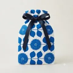 新品 日本製 布製 MAISON BLANCHEラッピングバック フラワーブルーのサムネイル