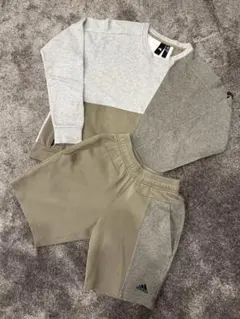 【美品】adidas（アディダス）ブロックトレーナーショーツ上下セット