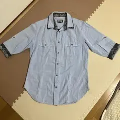 PPFM デニムシャツ ライトブルー 七分袖のサムネイル