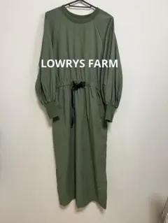 【定価半額以下】LOWRYS FARM 長袖カットソーワンピースカーキ