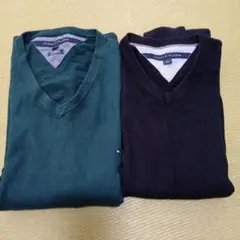 TOMMY HILFIGER Vネックニット2枚セット Mサイズ