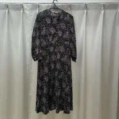 chocol raffine robe花柄 ロングワンピース ブラック Fサイズ